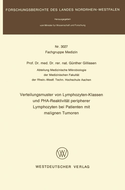Produktbild: Verteilungsmuster von Lymphozyten-Klassen und PHA-Reaktivit&auml;t peripherer Lymphozyten bei Patienten mit malignen Tumoren