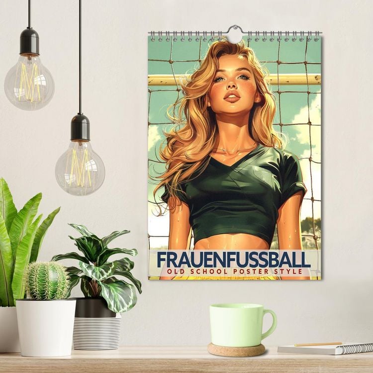 Produktbild: Frauenfu&szlig;ball - Old School Poster Style (Wandkalender 2026 DIN A4 hoch), CALVENDO Monatskalender