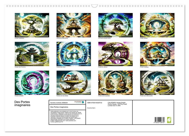 Produktbild: Des Portes imaginaires (Calendrier mural 2026 DIN A2 vertical), CALVENDO calendrier mensuel