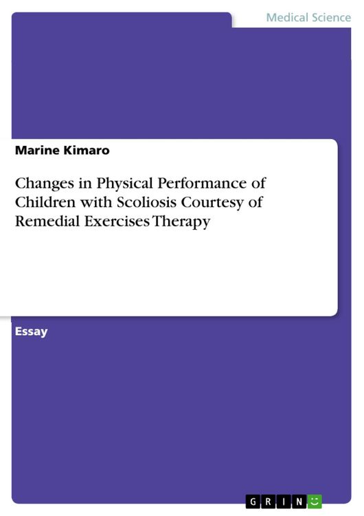 Produktbild: Changes in Physical Performance of Children with Scoliosis Courtesy of Remedial Exercises Therapy