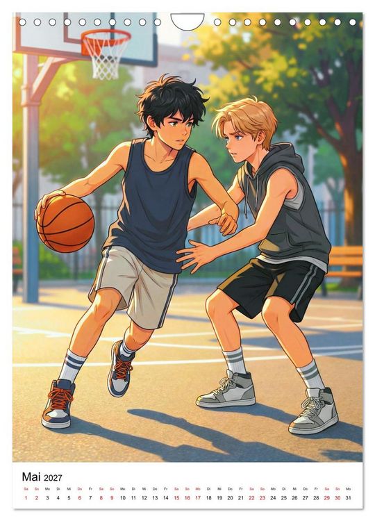 Produktbild: Level Up &ndash; Basketballhelden (Wandkalender 2027 DIN A4 hoch), CALVENDO Monatskalender