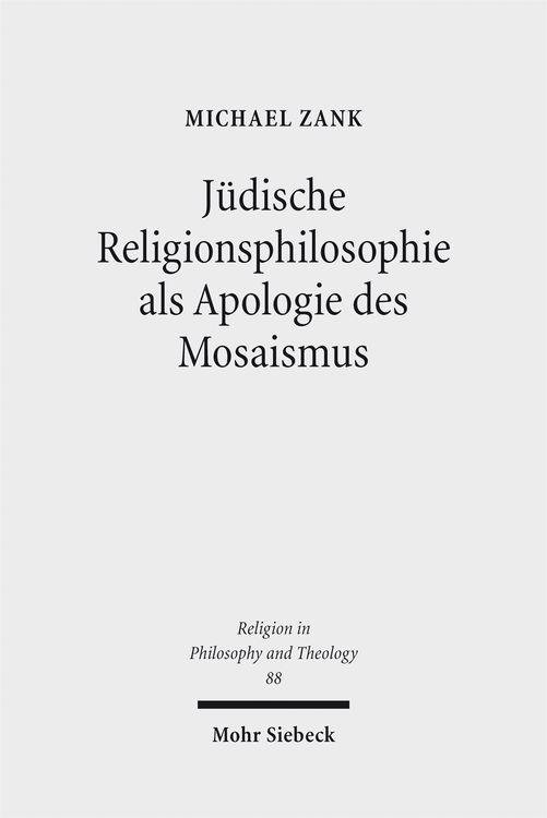 Produktbild: J&uuml;dische Religionsphilosophie als Apologie des Mosaismus