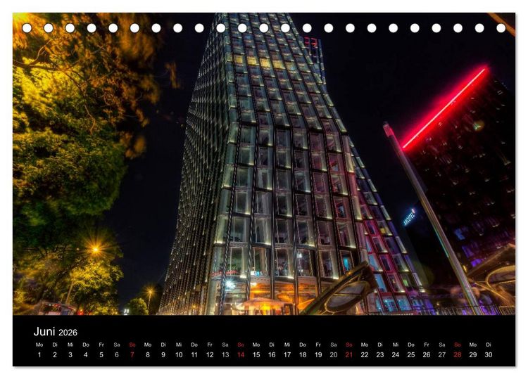 Produktbild: Hamburg - Lichter der Nacht (Tischkalender 2026 DIN A5 quer), CALVENDO Monatskalender