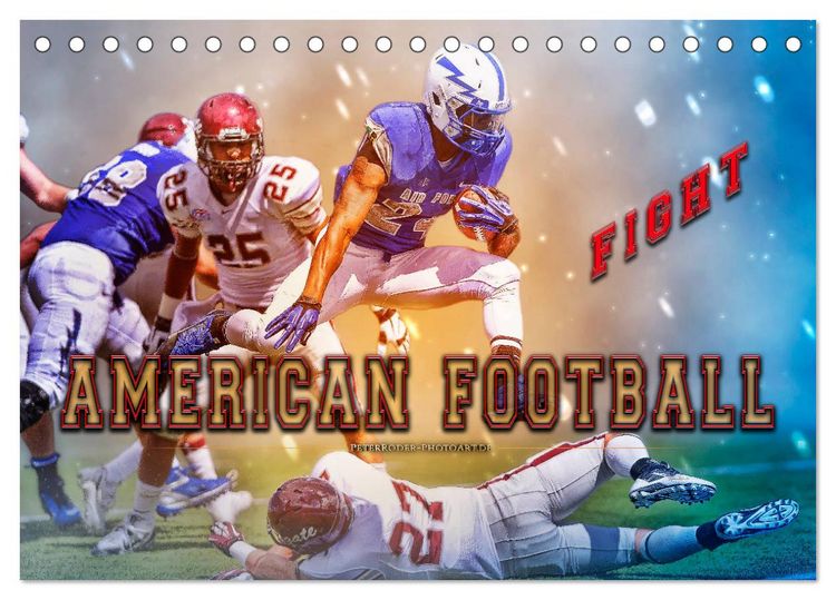 Produktbild: American Football - Fight (Tischkalender 2026 DIN A5 quer), CALVENDO Monatskalender