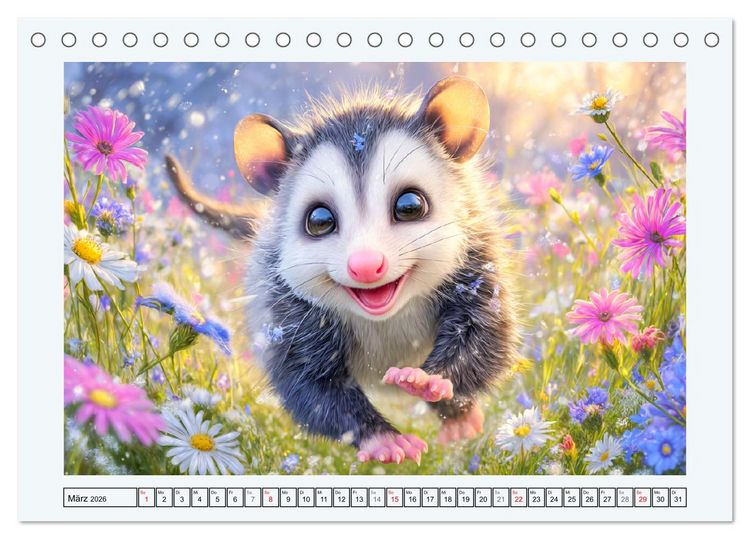 Produktbild: Oh, Possums! Cartoon-Abenteuer mit lustigen Beutelratten (Tischkalender 2026 DIN A5 quer), CALVENDO Monatskalender