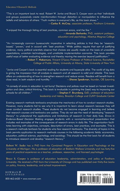 Produktbild: Errors in Evidence-Based Decision Making