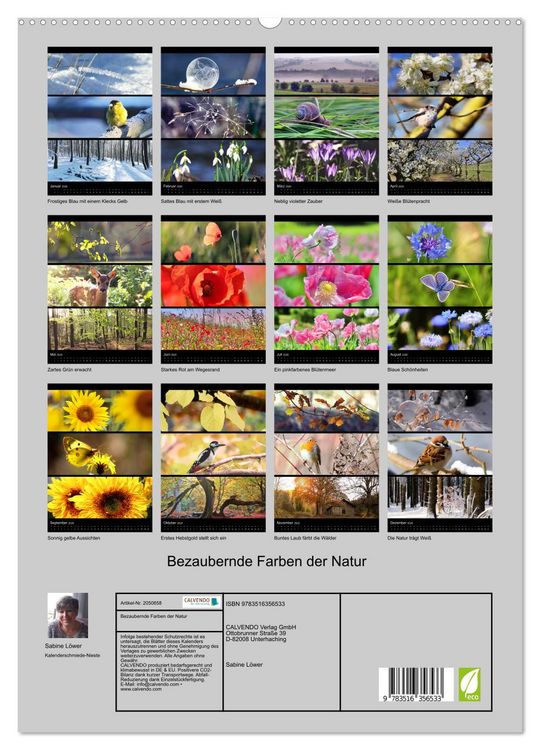 Produktbild: Bezaubernde Farben der Natur (hochwertiger Premium Wandkalender 2026 DIN A2 hoch), Kunstdruck in Hochglanz