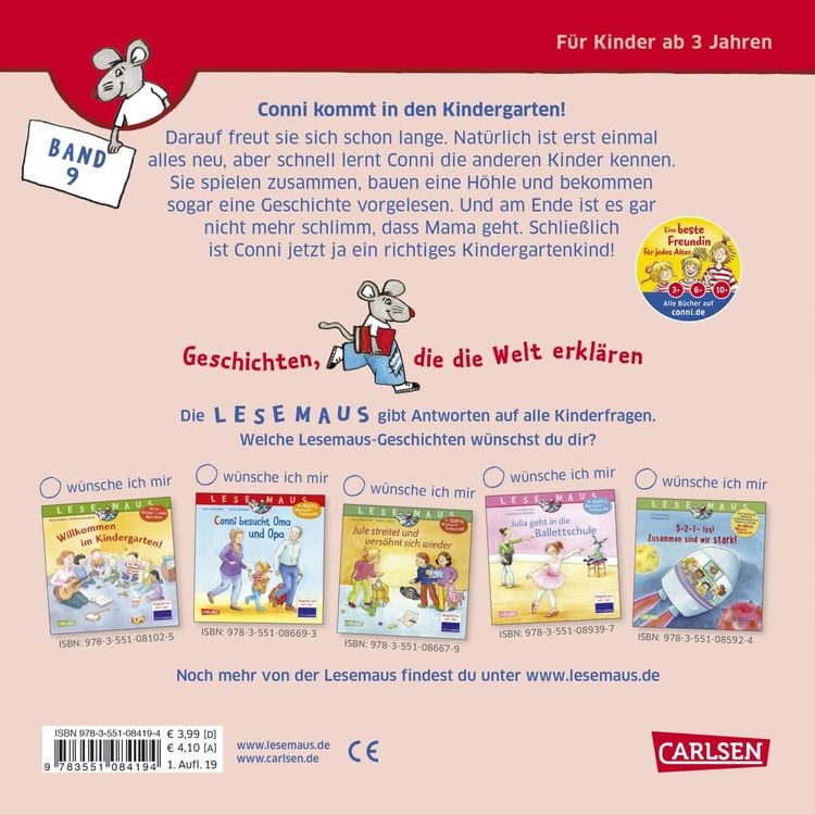 Produktbild: LESEMAUS 9: Conni kommt in den Kindergarten