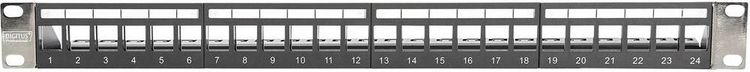 Produktbild: Digitus 24 Port Netzwerk-Patchpanel 483mm (19\") Unbest&uuml;ckt 1 HE Unbest&uuml;ckt