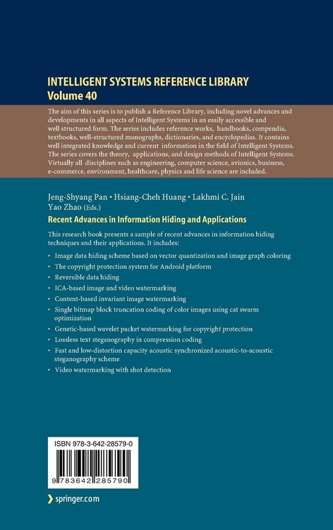 Produktbild: Recent Advances in Information Hiding and Applications