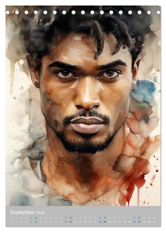 Produktbild: Gentlemen in Aquarell (Tischkalender 2026 DIN A5 hoch), CALVENDO Monatskalender