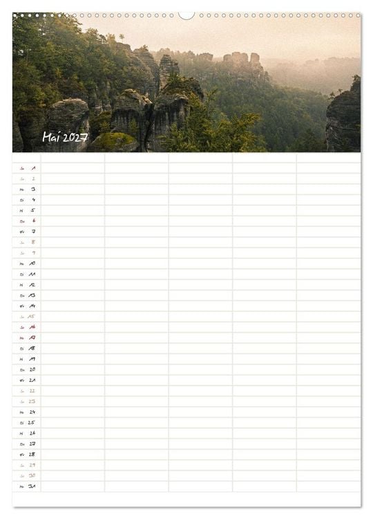 Produktbild: Familienkalender - Das Elbsandsteingebirge (Wandkalender 2027 DIN A2 hoch), CALVENDO Monatskalender