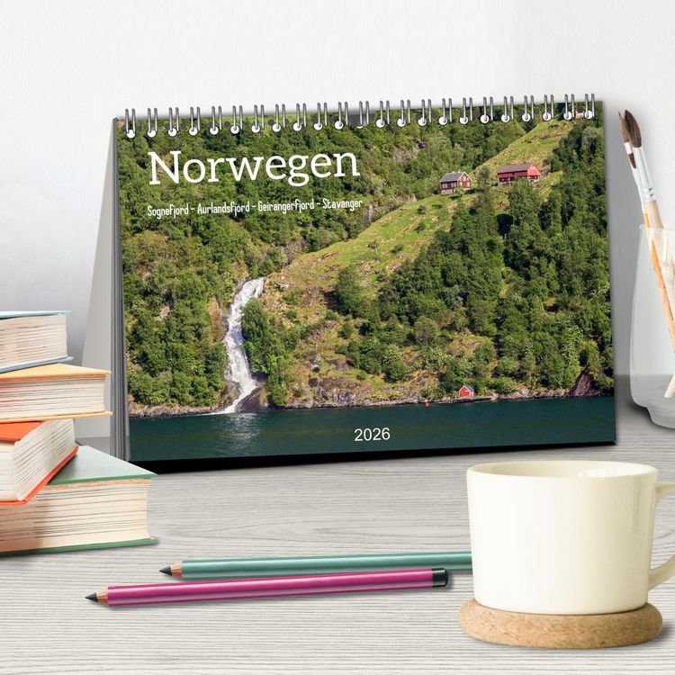 Produktbild: Norwegen. Sognefjord - Aurlandsfjord - Geirangerfjord - Stavanger (Tischkalender 2026 DIN A5 quer), CALVENDO Monatskalender