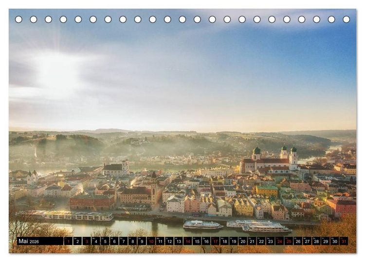 Produktbild: Passau, das Venedig Bayerns (Tischkalender 2026 DIN A5 quer), CALVENDO Monatskalender