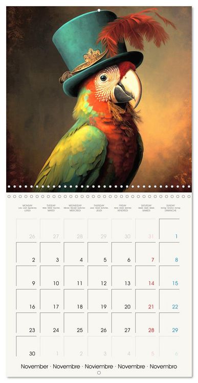Produktbild: Oiseaux Styl&eacute;s (Calendrier mural carr&eacute; 2026 30x30 cm) Calendrier double avec une page pour vos prises de notes