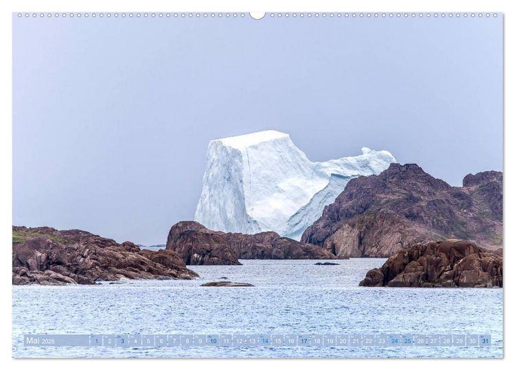 Produktbild: Gr&ouml;nland - Felsen, Eis und bunte H&auml;user (hochwertiger Premium Wandkalender 2026 DIN A2 quer), Kunstdruck in Hochglanz