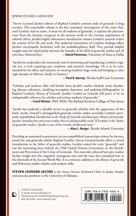 Produktbild: Jacobs, S: Lemkin on Genocide