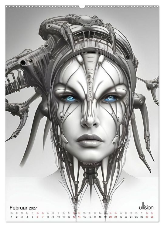 Produktbild: Biomechanic Portrait - Sch&ouml;nheit zwischen Mensch und Maschine (hochwertiger Premium Wandkalender 2027 DIN A2 hoch), Kunstdruck in Hochglanz