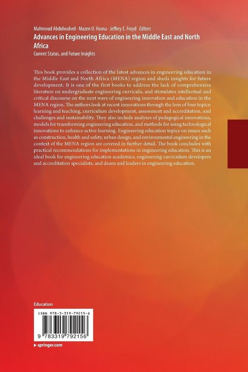 Produktbild: Advances in Engineering Education in the Middle East and North Africa