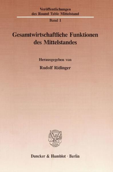 Produktbild: Gesamtwirtschaftliche Funktionen des Mittelstandes.