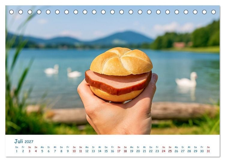 Produktbild: Leberk&auml;se-Kalender - Die Leberk&auml;ssemmel aus Bayern (Tischkalender 2027 DIN A5 quer), CALVENDO Monatskalender
