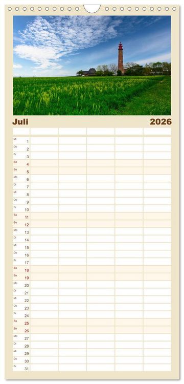 Produktbild: Familienplaner 2026 - Fotospots in Deutschland mit 5 Spalten (Wandkalender, 21 x 45 cm) CALVENDO