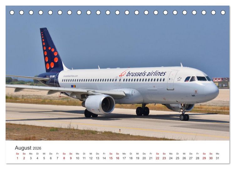 Produktbild: Flugzeugimpressionen auf dem Flughafen (Tischkalender 2026 DIN A5 quer), CALVENDO Monatskalender
