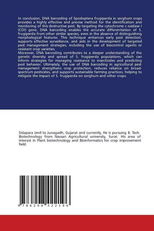 Produktbild: Dna Barcoding Of Spodoptera Frugiperda Infesting in Sorghum, Junagadh