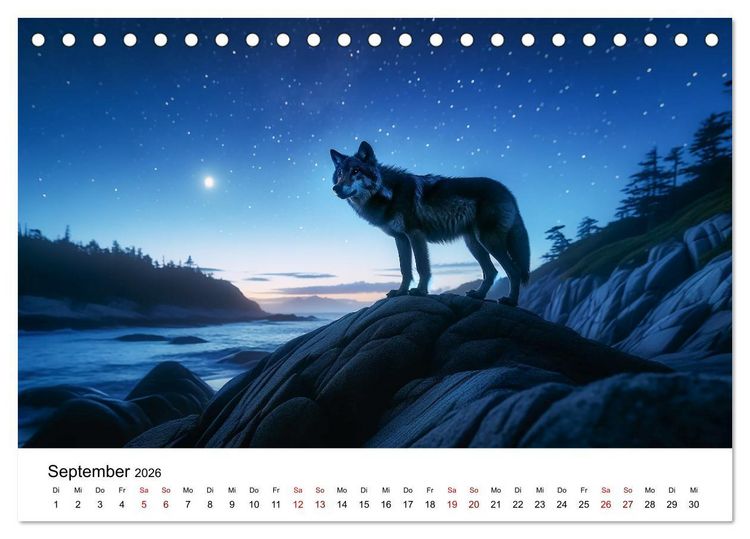 Produktbild: Kanadische K&uuml;stenw&ouml;lfe (Tischkalender 2026 DIN A5 quer), CALVENDO Monatskalender