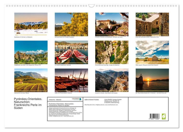 Produktbild: Pyr&eacute;n&eacute;es-Orientales. Natursch&ouml;n: Frankreichs Perle im S&uuml;den (Wandkalender 2026 DIN A2 quer), CALVENDO Monatskalender