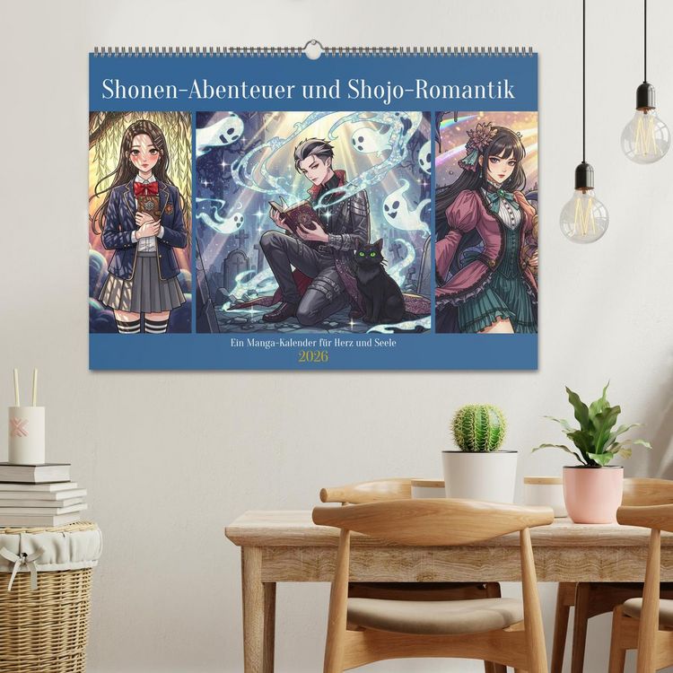 Produktbild: Shōnen-Abenteuer und Shōjo-Romantik - Ein Manga-Kalender f&uuml;r Herz und Seele (Wandkalender 2026 DIN A2 quer), CALVENDO Monatskalender