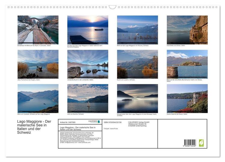 Produktbild: Lago Maggiore - Der malerische See in Italien und der Schweiz (Wandkalender 2027 DIN A2 quer), CALVENDO Monatskalender