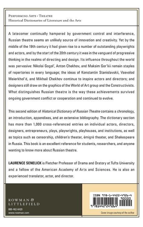 Produktbild: Historical Dictionary of Russian Theatre