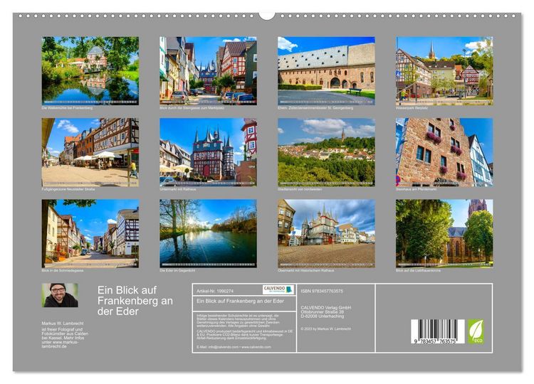 Produktbild: Ein Blick auf Frankenberg an der Eder (hochwertiger Premium Wandkalender 2026 DIN A2 quer), Kunstdruck in Hochglanz