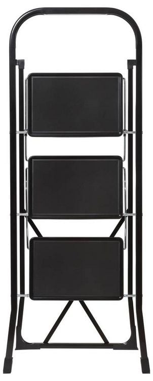 Produktbild: TOOLCRAFT TO-10398471 Stahl Klapptritt klappbar, Montage ohne Werkzeug Arbeitsh&ouml;he (max.): 2.7 m Schwarz EN 14183