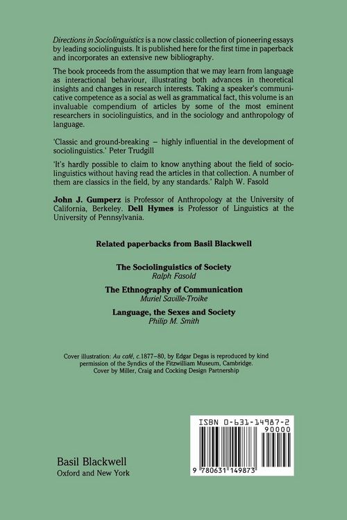Produktbild: Directions in Sociolinguistics