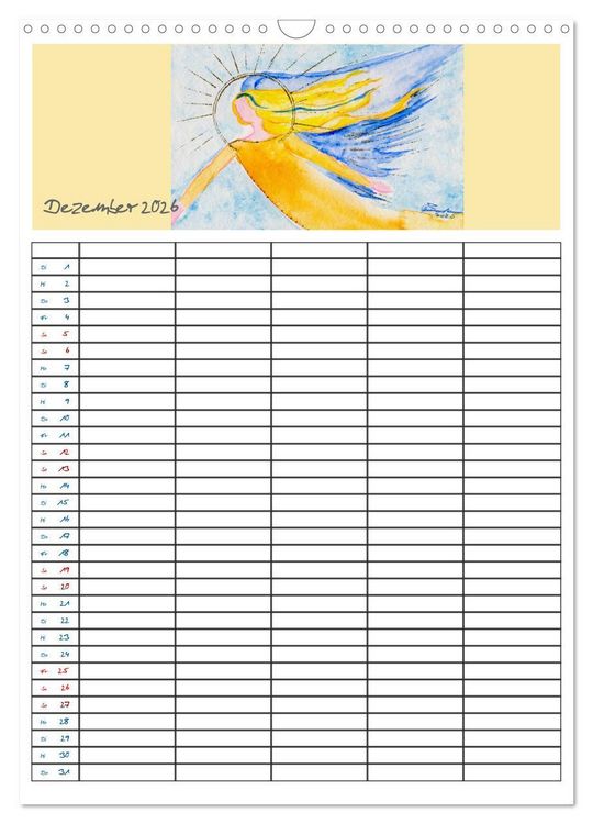 Produktbild: Engelhafter Familienplaner (Wandkalender 2026 DIN A3 hoch), CALVENDO Monatskalender