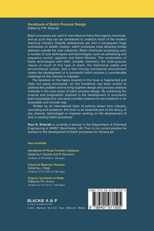 Produktbild: Handbook of Batch Process Design