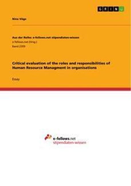 Produktbild: Critical evaluation of the roles and responsibilities of Human Resource Managment in organisations