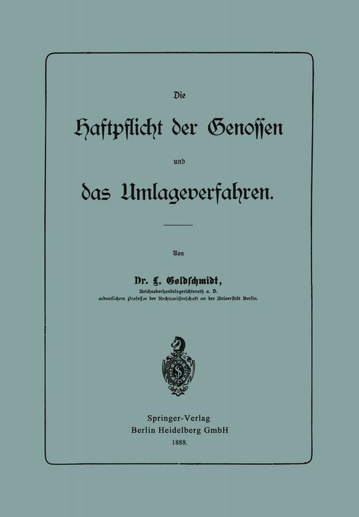 Produktbild: Die Haftpflicht der Genossen und das Umlageverfahren