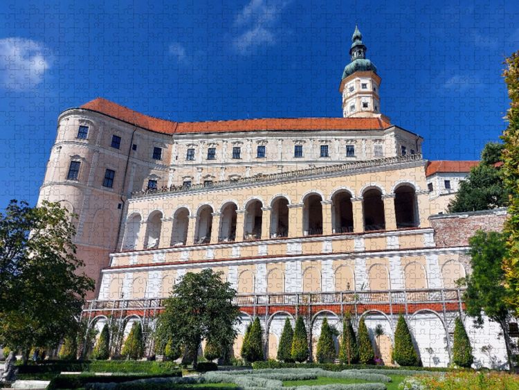 Produktbild: CALVENDO Puzzle Schloss Mikulov, deutsch Nikolsburg in der Tschechischen Republik | 1000 Teile Lege-Gr&ouml;&szlig;e 64x48cm Foto-Puzzle f&uuml;r gl&uuml;ckliche Stunden