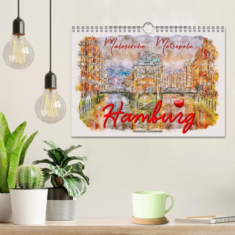 Produktbild: Hamburg - malerische Metropole (Wandkalender 2026 DIN A4 quer), CALVENDO Monatskalender