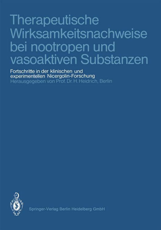 Produktbild: Therapeutische Wirksamkeitsnachweise bei nootropen und vasoaktiven Substanzen