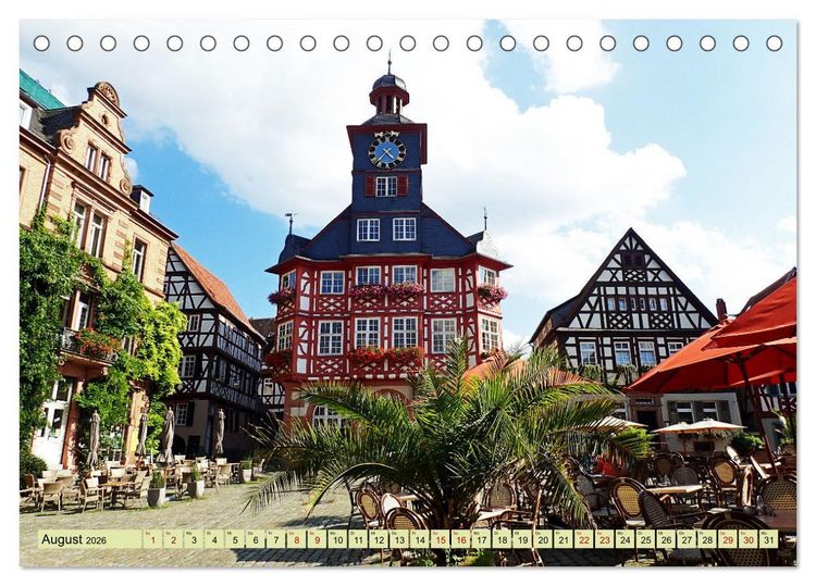 Produktbild: Weinregion Bergstra&szlig;e Burgen, Wein und Mandelbl&uuml;te (Tischkalender 2026 DIN A5 quer), CALVENDO Monatskalender