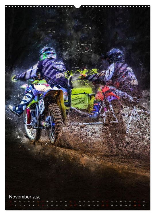Produktbild: Motocross Seitenwagen - einfach cool (hochwertiger Premium Wandkalender 2026 DIN A2 hoch), Kunstdruck in Hochglanz