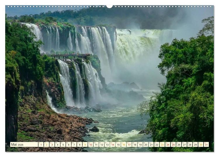 Produktbild: Iguazu Wasserf&auml;lle - S&uuml;damerika (hochwertiger Premium Wandkalender 2026 DIN A2 quer), Kunstdruck in Hochglanz