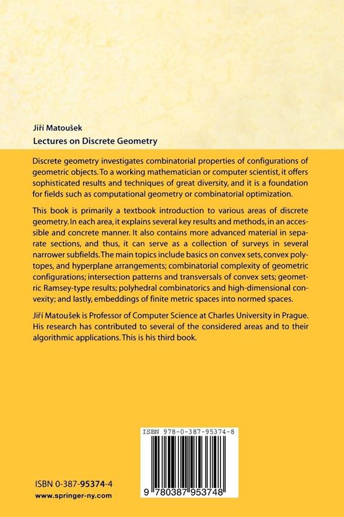Produktbild: Lectures on Discrete Geometry
