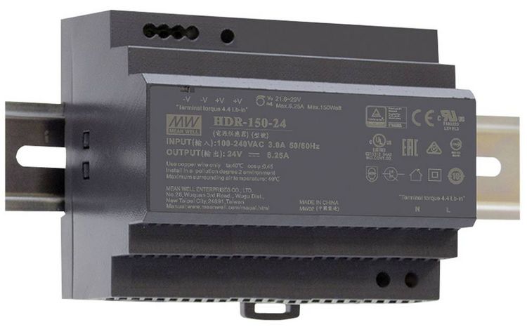 Produktbild: MEAN WELL HDR-150-48 Hutschienen-Netzteil (DIN-Rail) 48 V/DC 3.2 A 153.6 W Anzahl Ausg&auml;nge:1 x Inhalt 1 St.