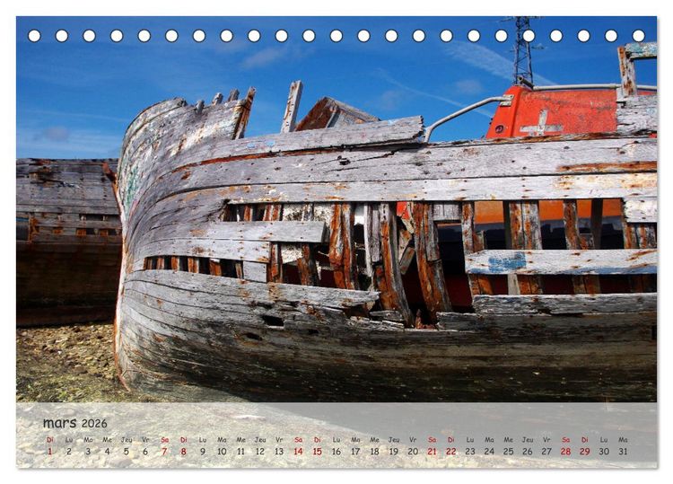 Produktbild: Bretagne Ambiance d'un cimeti&egrave;re &agrave; bateaux (Calendrier de bureau 2026 DIN A5 vertical), CALVENDO calendrier mensuel