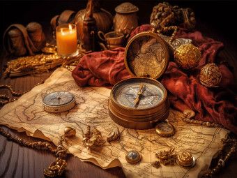 Produktbild: CALVENDO Puzzle Legend&auml;re Schatzkompassrose | 1000 Teile Lege-Gr&ouml;&szlig;e 64x48cm Foto-Puzzle f&uuml;r gl&uuml;ckliche Stunden